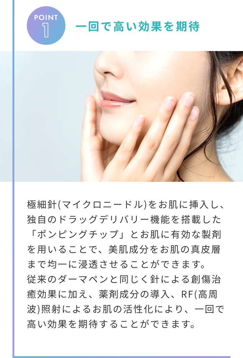 一回で高い効果を期待